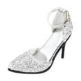thumbnail image 2 of Sandalias de Tacón Alto CUTICAT para Niños Accesorio Fotográfico Regalo para Muñeca Modelo de Tacones Altos Plata, 2 of 8