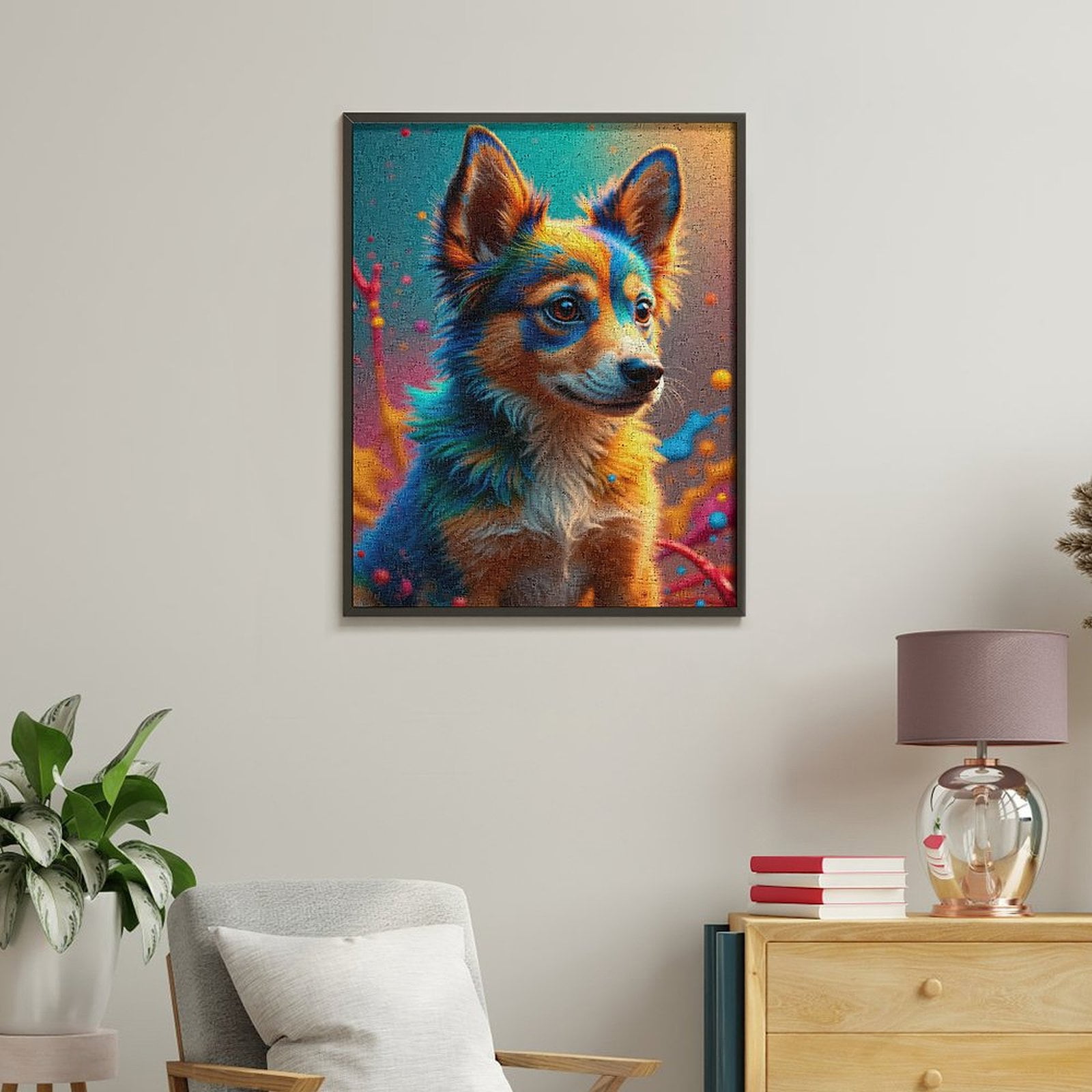 Paint By Numbers Kit for Adults Beginner - DIY Colorful Canine Art Imagination Canvas Painting Kits for Adults, Frameless Paint By Number for Adults for Home Wall Decor 16x20 Inch