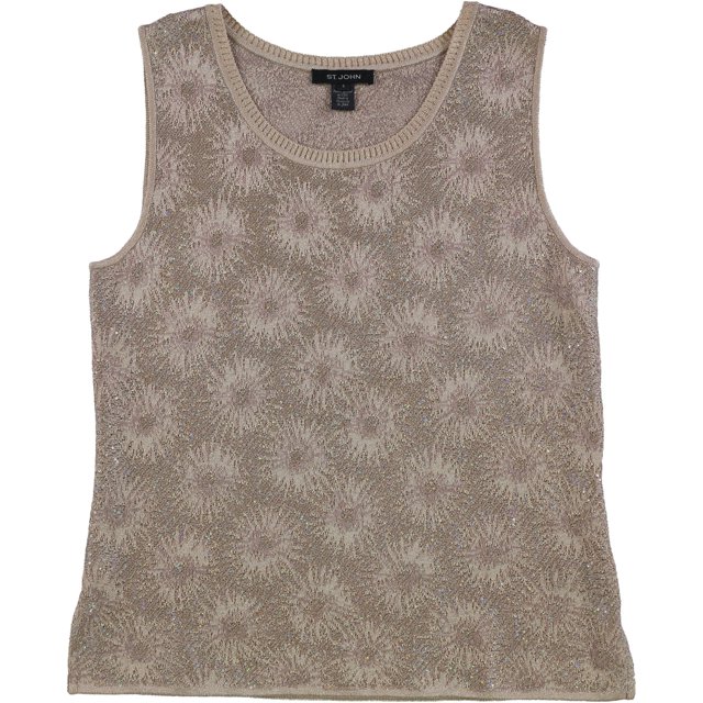 St. John Blusa Stellar Gaze para mujer, beige, grande