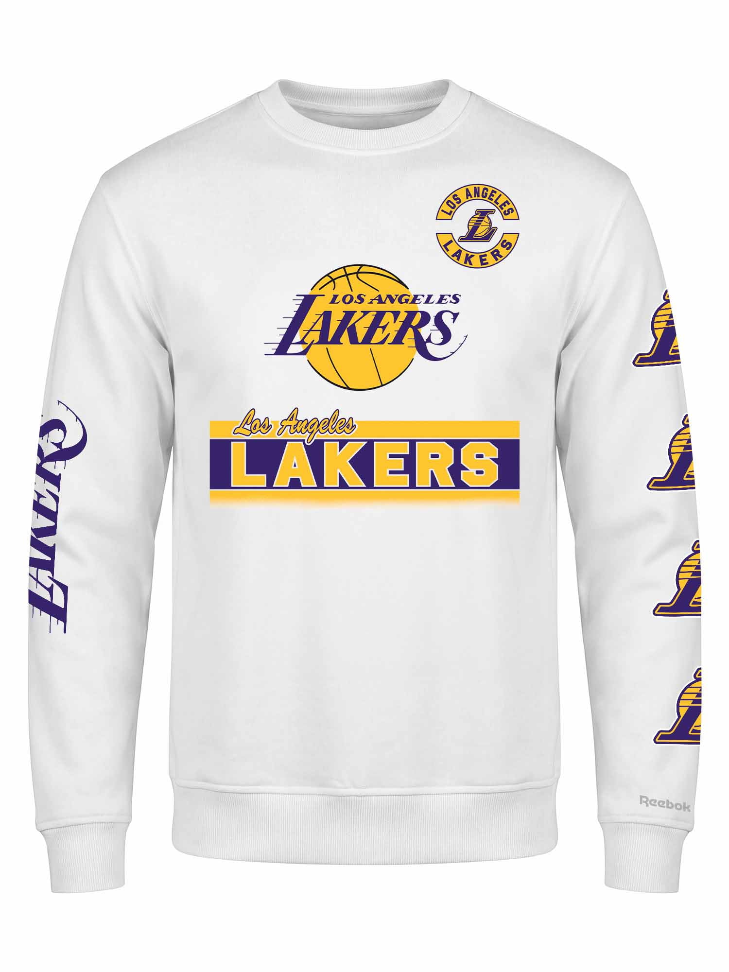 Los Angeles Lakers Reebok Mens White Crew Sweatshirt