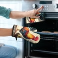 thumbnail image 2 of Rooster Hen and Chicks Kitchen Oven Mitt and Pot Holder Sets 2 Pcs for Baking, Cooking and Grilling, Heat Resistant Up To 392 °F, 2 of 7