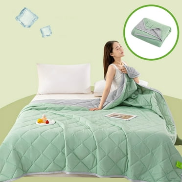 Hxlamzoo Summer Air Conditioning Quilt - Cool Feeling Ice Silk, Machine Washable & Lightweight for Hot Weather