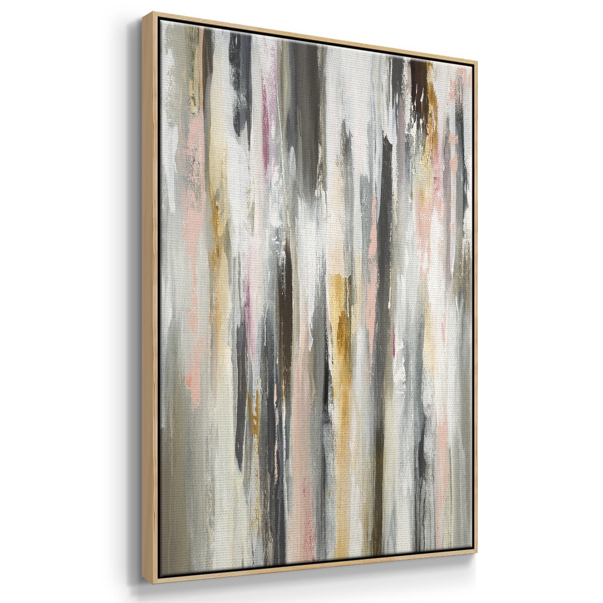 Color Ripple II Framed Premium Gallery Wrapped Canvas - Ready to Hang - 17 x 25 - Natural Wood Floating Frame