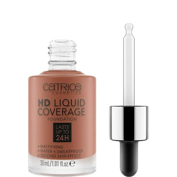 Catrice Fond de Teint Couvrance Liquide HD Haute & Naturel Vegan & Sans Cruauté (095 Acajou Profond)
