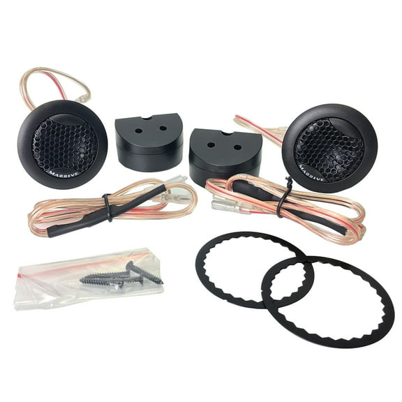 Massive Audio FT1 - 100 Watts Max, 50 Watts RMS, FT Series Car Audio Tweeters, 20mm Inverted Dome, 4 Ohm, 360 Degree Swivel Feature for All 3 Included mounting Accessories (Pair)