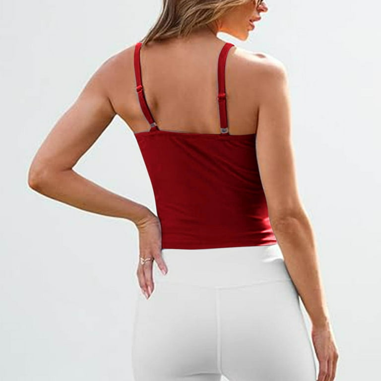 Womens Soft Camisole Top Adjustable Spaghetti Strap Workout
