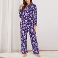 thumbnail image 2 of Daiia crystal Skull flower cool for Women's Long-Sleeved Pajama Set – Soft & Comfortable Sleepwear Button-Up Pajamas Cozy Lounge Wear-X-Large, 2 of 7