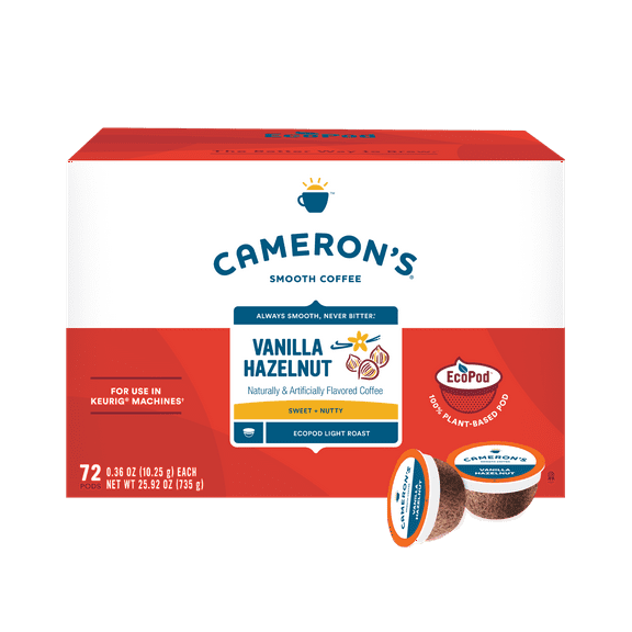 Cameron's Coffee Vanilla Hazelnut Coffee EcoPod Light Roast - 72ct