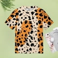 thumbnail image 4 of Leopard Print Pattern Womens Tops Women's Fashion Casual Short Sleeve Flower Print Round Neck Pullover Top Blouse, 4 of 6