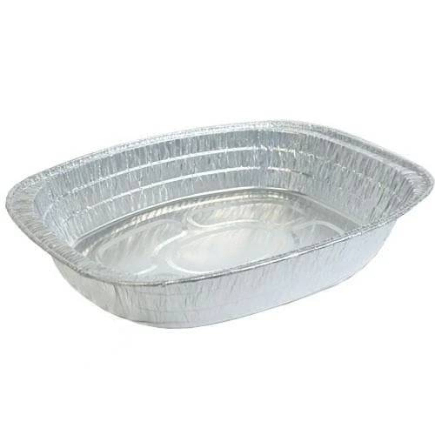 Heavy-Duty Aluminum Foil USA Made Deep Disposable Durable Oval Roaster Pan Roasting Meat Recyclable Baking Brisket 50 Pack Oval Shape for Chicken Turkey Roasting Pans Extra Large 
