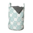 thumbnail image 1 of Cartoon Laundry Bag, Easter Bunnies Pattern in Childish Style Rabbits Design, Hamper Basket with Handles Drawstring Closure for Laundromats, 13" x 19", White Blush and Pale Seafoam, by Ambesonne, 1 of 4