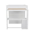 thumbnail image 5 of EUROCO Modern Wood Full Size Loft Bed, Storage Desk and Drawers, Wardrobe with Clothes Hanger and Sliding Door, White, 5 of 16