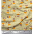 thumbnail image 1 of Soimoi Beige Cotton Poplin Fabric Cheese Slice & Rats Kids Print Fabric by Yard 56 Inch Wide, 1 of 3