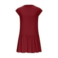 thumbnail image 5 of Women Summer Dresses Plus Size, Womens Sleeveless Summer Mini Dress Sexy Mock Neck Tank Dresses Bodycon Drop Waist Short Sundress(Wine,XL), 5 of 7