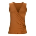 thumbnail image 6 of fatyb Tank Tops for Women Side Ruched Wrap V Neck Tops Sleeveless Casual Basic Women's Summer Shirts, 6 of 7