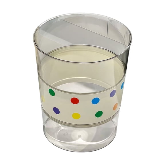 Small Trash Can Clear Foldable Plastic Wastebasket Paper Basket Garbage Container Bin Round for Bathroom Bedroom Kitchen Offices Cafe Camping Laundry Room Desk Side Trash Can