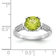 thumbnail image 2 of 10K White Gold Diamond and Peridot Ring Size 6, 2 of 5