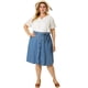 thumbnail image 4 of Women's Plus Size Blouses Pin Dots Round Neck Cute Basic Top White 4X, 4 of 7