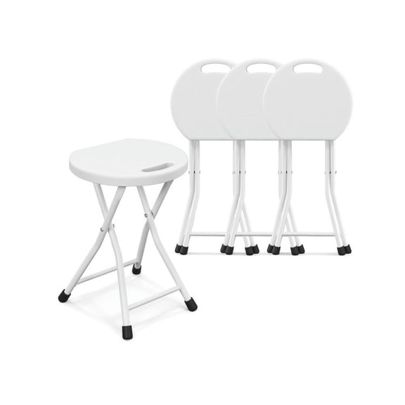Spaco Folding Stool with Built-in Handle for Adults-4 Pieces, Outdoor Patio Furniture for Garden, Backyard, Camping Furniture