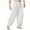 White, variant on XMMSWDLA Men's Linen Harem Pants Lightweight Loose Drawstring Elastic Waist Casual Beach Yoga Trousers Mens Yoga Pants