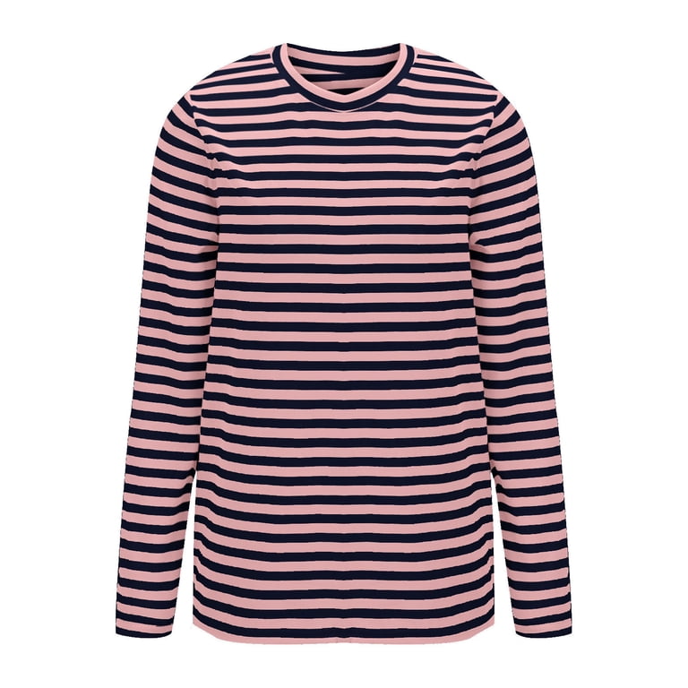 T-shirt Manches Longues Rayé Femme - Col Rond - Loose Fit - Coton - Neuf Avec étiquettes