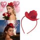 thumbnail image 1 of Mini sombrero de vaquero con labios rojos y diamantes de imitación Diadema de plástico, 1 of 6
