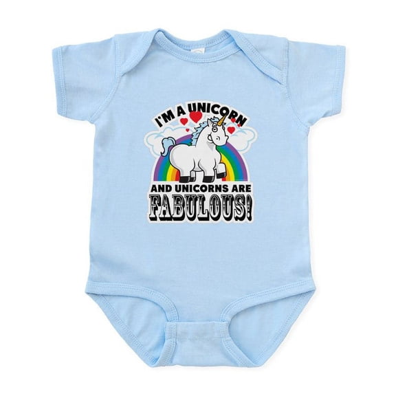 CafePress - Unicorns Are Fabulous Body Suit - Baby Light Bodysuit, Size Newborn - 24 Months