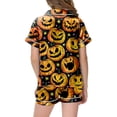 thumbnail image 5 of Leey-World Halloween Pjs Kids Girls Halloween Button Down sleepwear Short Sleeve With Shorts 2PCS pajama Sets Casual Lapel loungewear Pjs for Girls 2T 3T 4T 5T 6T 7T 8T, 5 of 5