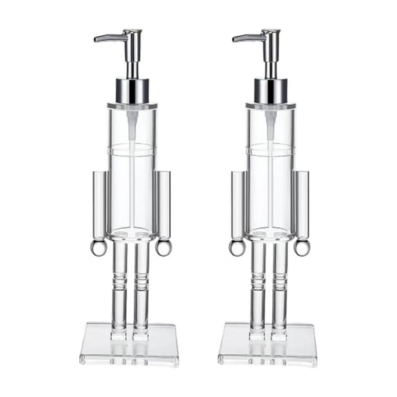 Nutcracker Soap Dispenser, Decorative Refillable Christmas Hand Soap Bottle, Acrylic Festive Wash Liquid Lotion Pump for Holiday Bathroom & Home Kitchen Accessories Decor