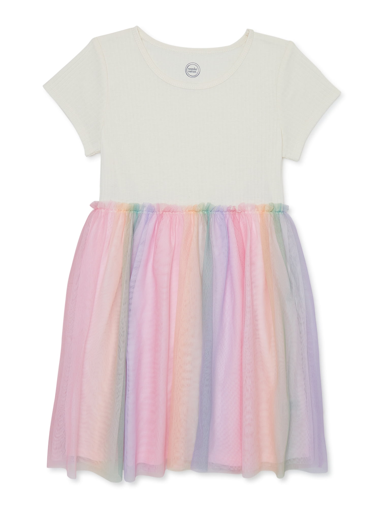 Wonder Nation Girls Short Sleeve Tutu Dress, Sizes 4-18 and Plus