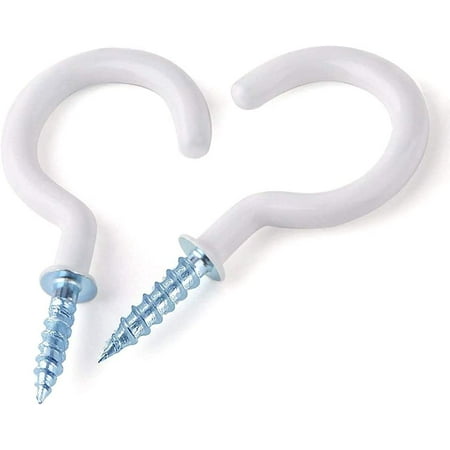

30PCS Cup Hooks Screw in Screw Hooks Ceiling Hooks for Hanging Plants Screw in Hooks for Wood Mug Hooks White