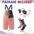 thumbnail image 3 of Forfamy American Flag Overalls Shorts for Men Women 4th of July Patriotic Bib Denim Jumpsuit Adjustable Strap Unisex, 3 of 7