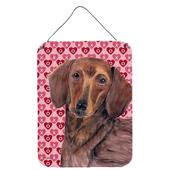 Carolines Treasures SC9271DS1216 Dachshund Hearts Love and Valentines Day Portrait Wall or Door Hanging Prints 12WX16H