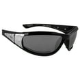 thumbnail image 6 of Global Vision Mens and Womens Padded Motorcycle Riding Sunglasses for Small Faces Black Frame with Silver Metal Sidepiece and Flash Mirror Lenses, 6 of 7