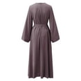 thumbnail image 4 of Women's Casual Dress Solid Dress Flare Sleeve Abaya Elegant Dress Arab Kaftan Long Sleeve Solid Dress Silk Gloves for Women Long Burka for Women Headwear Pregnancy Dress for Women plus Size Dresses, 4 of 5