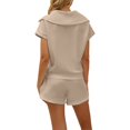 thumbnail image 4 of NMMUED Two Piece Sets for Women Summer Womens Short Sets Sweat Set for Women Athleisure Sets Women Tracksuit for Women, Khaki M, 4 of 5