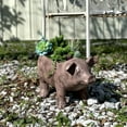 thumbnail image 3 of Zeckos Brown Resin Smiling Pig Planter Outdoor Décor 17 inch, 3 of 7