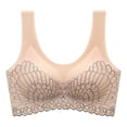 thumbnail image 1 of Bigersell Wireless Bra Women Top Bra Wire-Free Underwear Vest Style Sport Lingerie Female Full-Coverage Wirefree Bra Women's Plus Polyester Bralette Bra Style 589, Beige L, 1 of 2