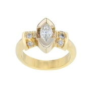 Rachel Koen Marquise Cut Diamond Engagement Ring 18K Yellow Gold 1.06Cttw Size 7