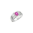 thumbnail image 4 of RYLOS Men's Rings Sterling Silver Classic 7X5MM Oval Gemstone & Diamond Ring Star Ruby July Birthstone Rings For Men, Silver Rings, Size 10, 4 of 8