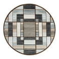thumbnail image 2 of MDA Rug Imports Orelsi Collection Abstract Area Rug with Hand Carved Accents Grey/Blue 5'2" Round 5' Round Indoor,Accent Brown Round, 2 of 5