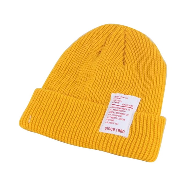 Children Knitted Beanie Hat Kids Hat Knitted Infant Baby Spring Autumn Hat (Turmeric)