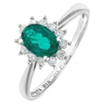 thumbnail image 2 of 9ct White Gold Jewelco London 1/4ct Diamond Oval Emerald Royal Oval Ring 10mm, 2 of 8