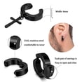 thumbnail image 3 of Pendientes Para Hombres Y Mujeres, Pendientes De Tuerca Negros, Pendientes De Acero Inoxidable, Conjunto De Pendientes De Aro, Regalo De Joyería 1 Juego Kearding AP006026-00, 3 of 6