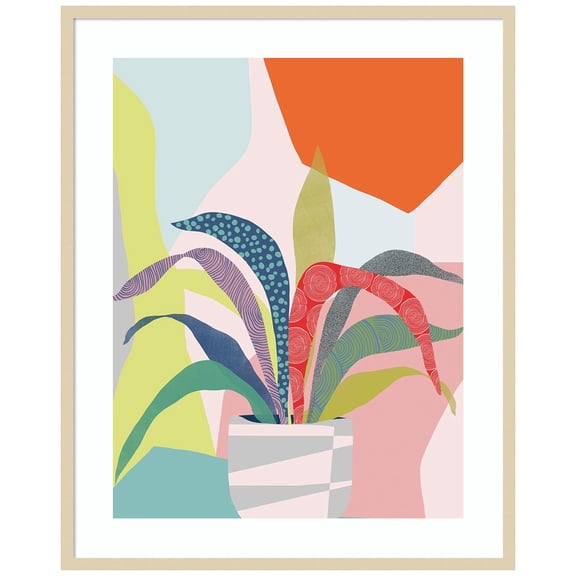 Amanti Art Clown Plant Wood Framed Wall Art Print