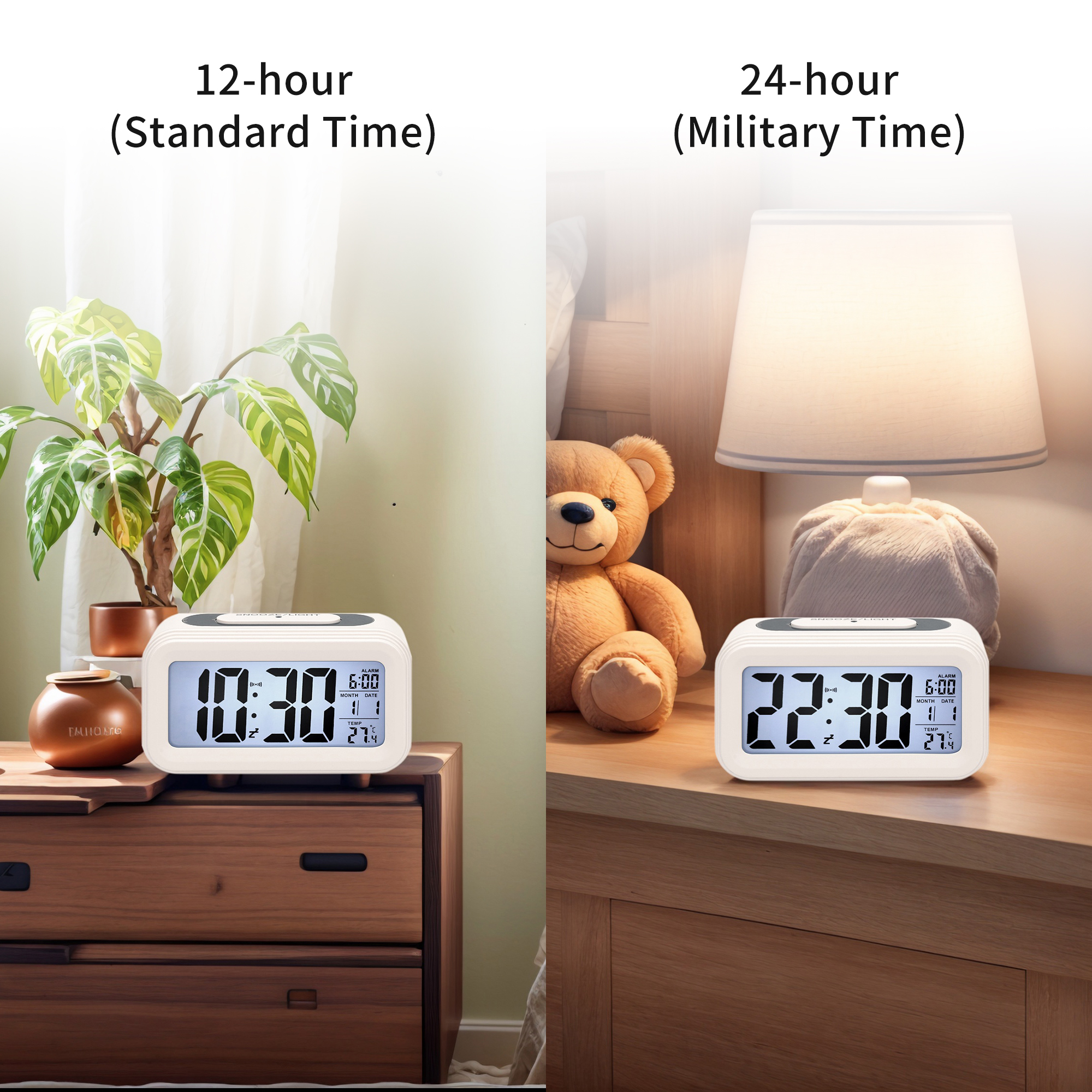 Unique Bargains Gentle Wake-Up Sound Alarm Clock Turquoise 5.3"L x 1.8"W x 3.0"H
