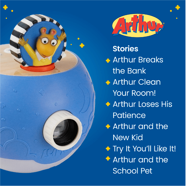 Luna StoryTime Arthur Character - Projects 6 Stories, Over 30 Minutes of Visual and Audio Content | Gift and Toy for Ages 3+