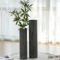 thumbnail image 6 of Sziqiqi Black Modern Floor Vase Set of 2: 27.6 & 21.7 Inch Textured Metal Vases, Tall Decorative Vases for Home, Rustic Woven Design Indoor Plant Containers, 6 of 12