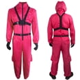 thumbnail image 1 of Squid Game Cosplay Costume Jumpsuit, Children's Long Sleeved Solid Color Red Jumpsuit Cosplay Clothing Anime Suit Jumpsuit for Adults (Red) Size: 130, 1 of 7