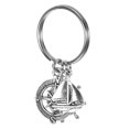 thumbnail image 4 of KAKOWELY Sailing Theme Key Chain Bag Pendant Sailboat Rudder Compass Lighthouse Charm Keychain,2.36X"X1.18"X0.2", 4 of 5